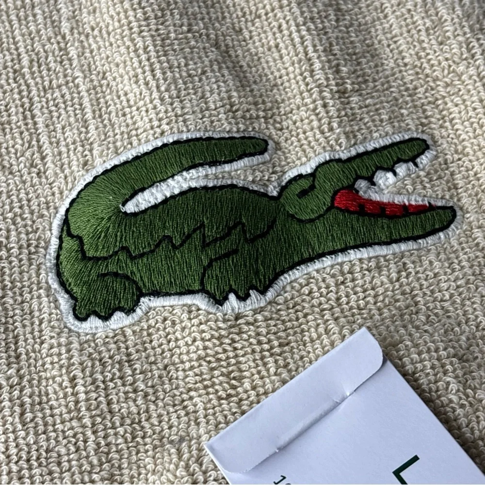 Lacoste Tan and Cream Bath Towel